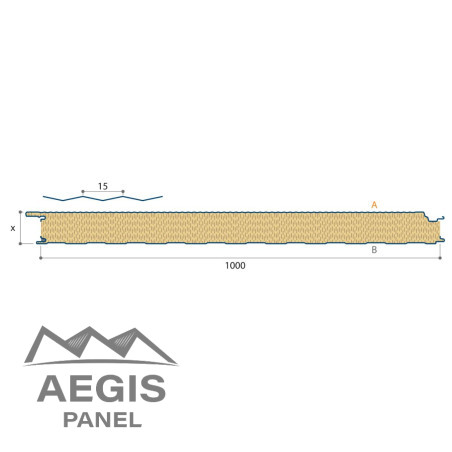 Bardage Panneau Sandwich Vulcasteel 1000FC (Micro) 1000mm 25µ