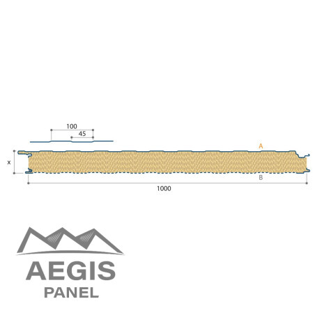 Bardage Panneau Sandwich Vulcasteel 1000FC Alpha (Linéaire) 1000mm 25µ