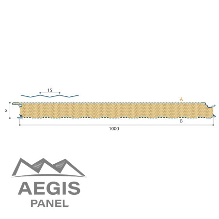 Bardage Panneau Sandwich Vulcasteel 1000FC Alpha (Micro) 1000mm 25µ