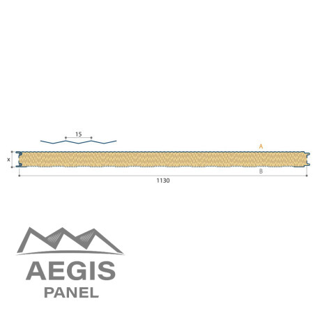 Bardage Panneau Sandwich Vulcasteel Wall Alpha (Micro) 1130mm 25µ