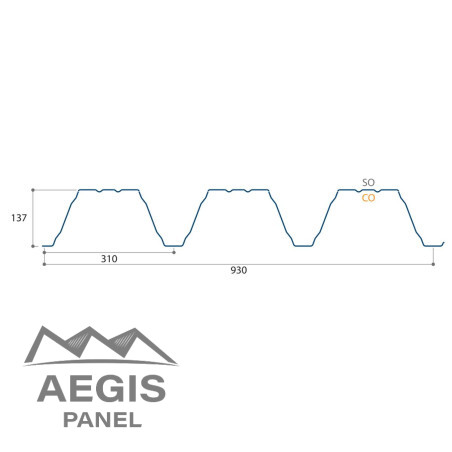 Support d'étanchéité Tôle sèche Interieurcoating H nerv 205mm x L750 - 930mm