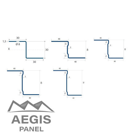 Panne Profil de fixation 30/40/50/60/70