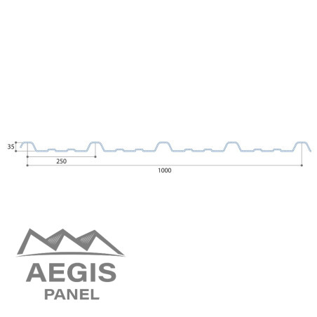 Couverture Translucide polycarbonate H ond 35mm x L 1000mm