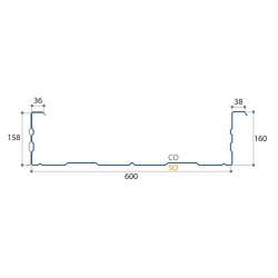 Bardage double peau L600mm x P160mm