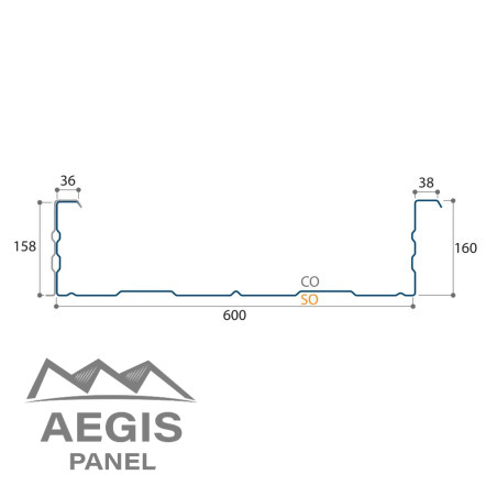 Bardage double peau L600mm x P160mm