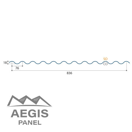 Couverture Tôle sèche ondulée Hond 18mm x L836mm 25µ