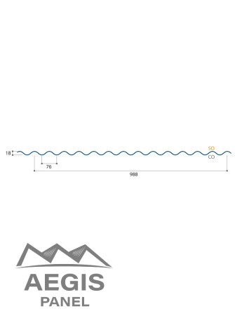 Couverture Tôle sèche ondulée H ond 18mm x L 988mm 25µ