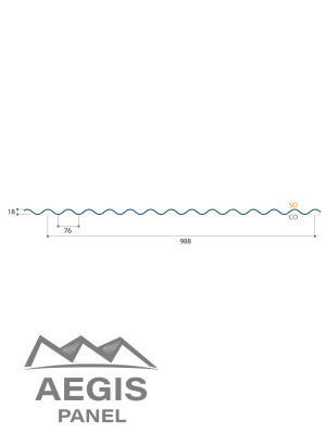 Couverture Tôle sèche ondulée H ond 18mm x L 988mm 25µ