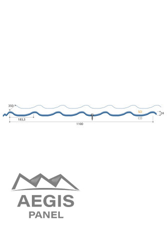 Couverture Panneau Tuile Aquafix  H ond 24mm x L 1100mm 40µ