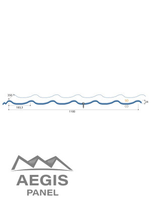 Couverture Panneau Tuile Aquafix  H ond 24mm x L 1100mm 40µ