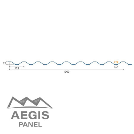 Bardage Tôle sèche ondulée H ond 25mm x L 1000mm 25µ
