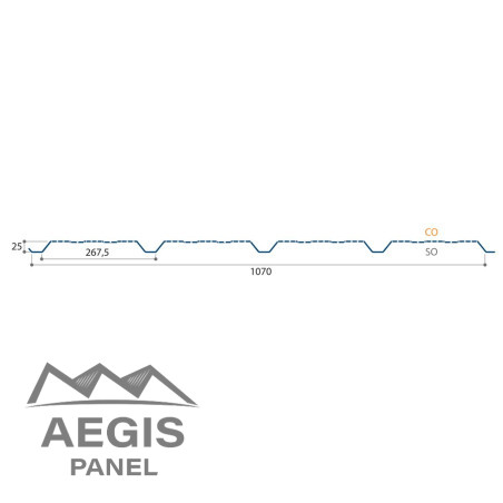 Bardage Tôle sèche nervurée creux d'onde perforée H nerv 25mm x L1085mm 25µ