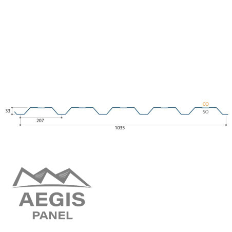 Bardage Tôle sèche (avec renfort) Hnerv 35mm x L 1035mm 25µ