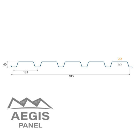 Bardage Tôle sèche Hnerv 40mm x L915mm 25µ