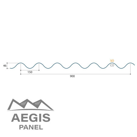 Couverture Tôle sèche nervurée perforée H nerv 46mm x L900mm 25µ