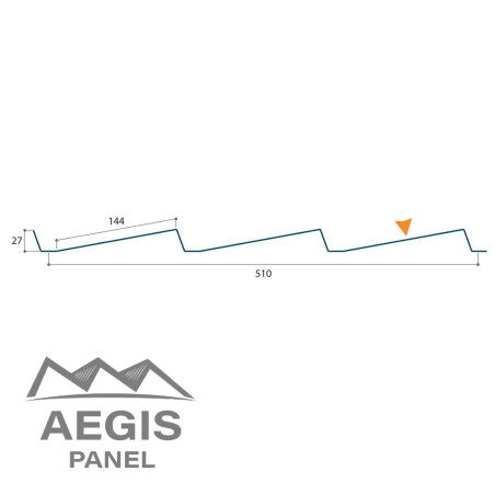 Bardage architectural Breva H 27mm x L 510mm 25µ