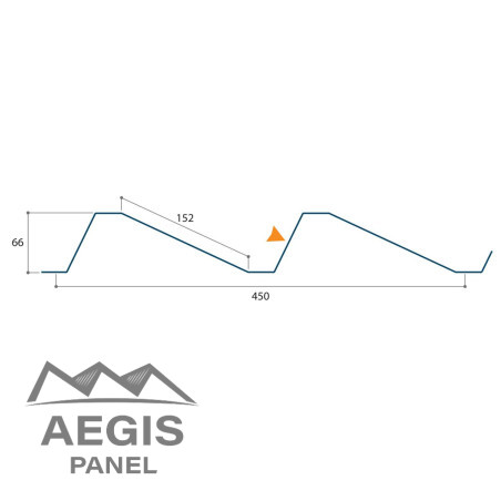 Bardage architectural Breva H 66mm x L 450mm 25µ