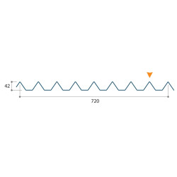 Bardage architectural Brise H 42mm x L 720mm 25µ