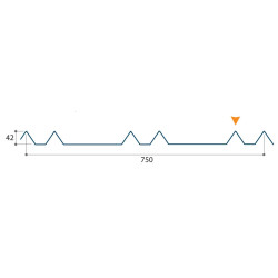 Bardage architectural Brise Vario1 H 42mm x L 750mm 25µ
