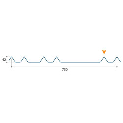 Bardage architectural Brise Vario2 H 42mm x L 750mm 25µ
