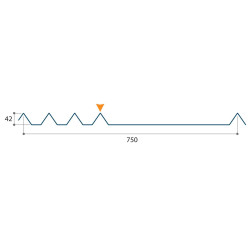 Bardage architectural Brise Vario5 H 42mm x L 750mm 25µ