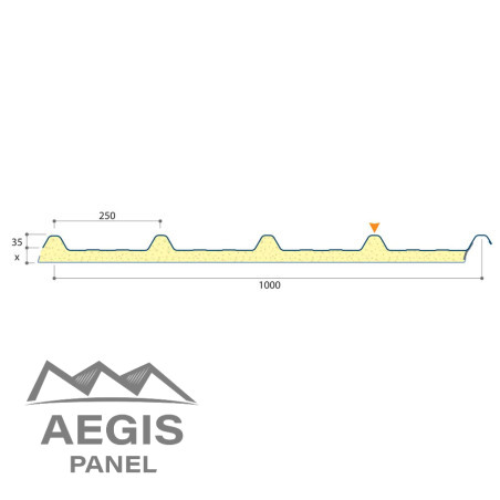 Panneau Sandwich isolé Eco Ep 30-40 L 1000mm 25µ