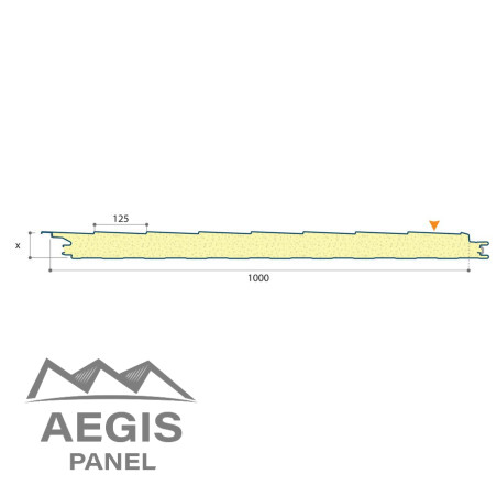 Bardage Panneau Sandwich Ardoise L1000mm 40µ