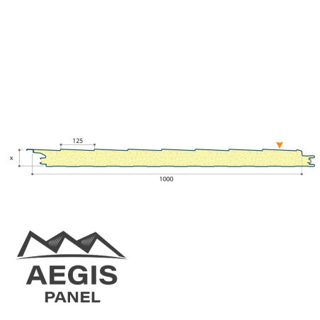 Couverture Panneau Sandwich Ardoise L1000mm 40µ
