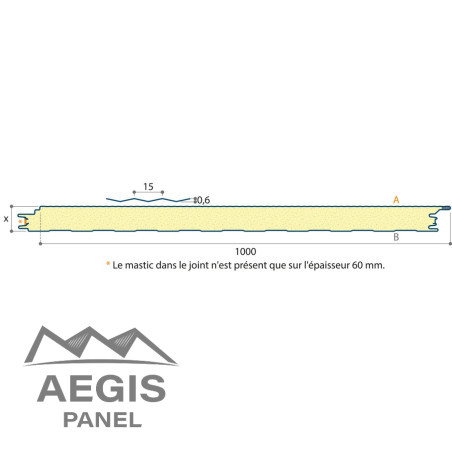 Bardage Panneau Sandwich L1000mm 25µ