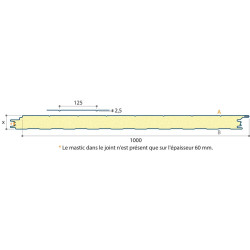 Bardage Panneau Sandwich Planchette L1000mm 25µ