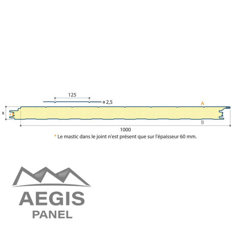 Bardage Panneau Sandwich Planchette L1000mm 25µ