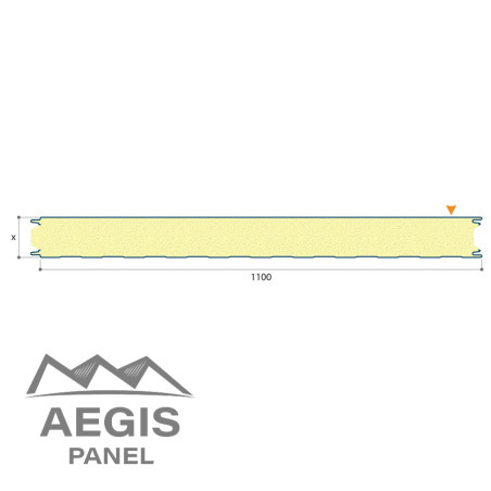 Bardage Panneau Sandwich FT Wall Lisse x 1100mm 80 à 100 25µ