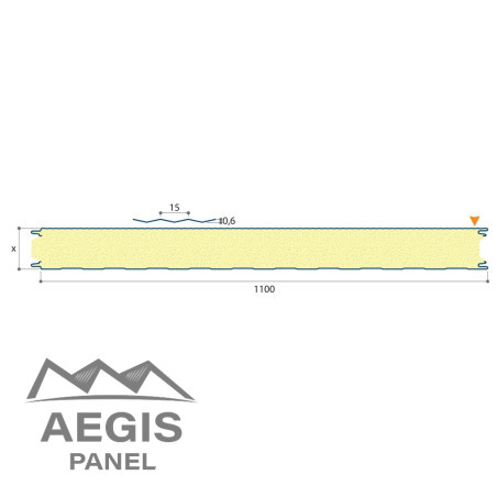 Bardage Panneau Sandwich FT Wall Micro x 1100mm 80 à 100 25µ