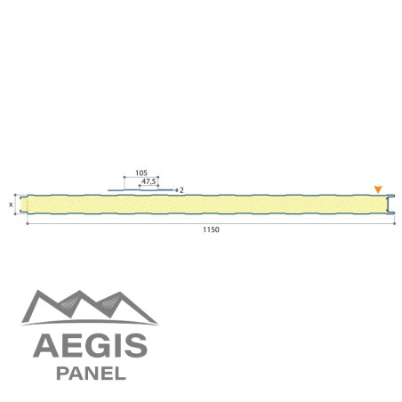 Bardage Panneau Sandwich FT Wall Linéaire x 1150mm 25µ