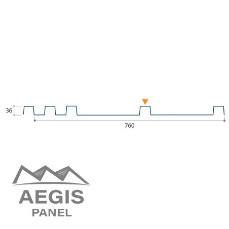 Bardage architectural Sonora36 Vario3 H nerv 36mm x L 760mm 25µ