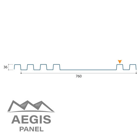 Bardage architectural Sonora36 Vario4 H nerv 36mm x L 760mm 25µ