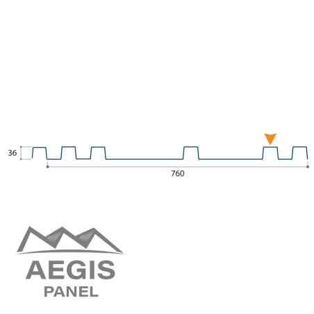 Bardage architectural Sonora36 Vario5 H nerv 36mm x L 760mm 25µ
