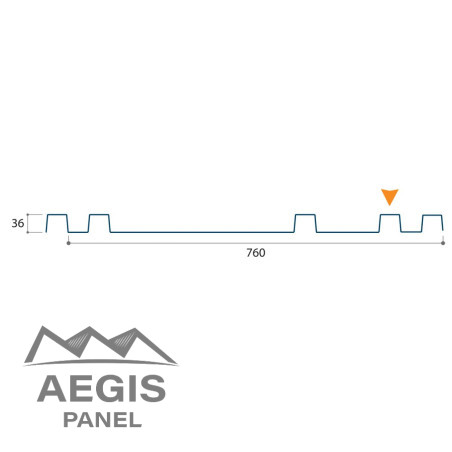 Bardage architectural Sonora36 Vario6 H nerv 36mm x L 760mm 25µ