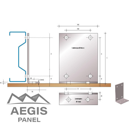Echantignole boulonnée pour type Sigma 140 à 260mm