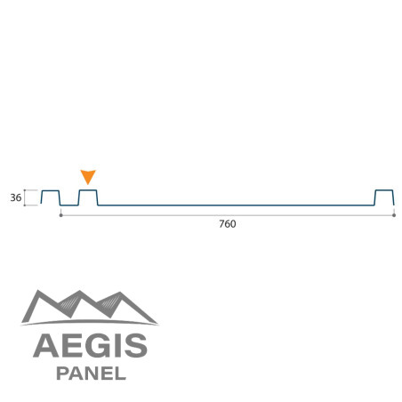 Bardage architectural Sonora36 Vario8 H nerv 36mm x L 760mm 25µ