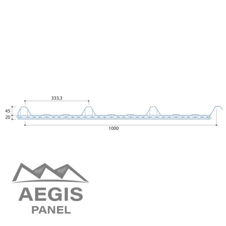 Couverture Translucide Thermoroof 20 Polycarb 45-333 H nerv 45mm x L 1000mm