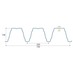 Plancher sec Galva H nerv 158mm x L750mm