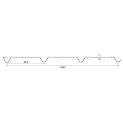 Bardage Tôle sèche nervurée perforée H nerv 25mm x L1085mm 25µ