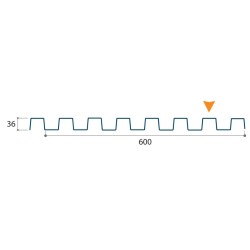Bardage architectural Sonora Durable H nerv 24mm x L 600mm