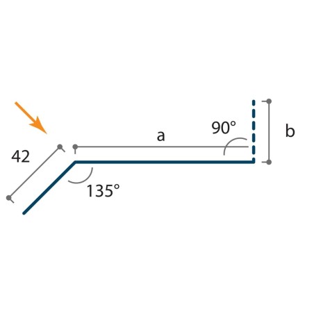 Closoir à bord découpé P45 L 1050 - 2100mm Essential 25 µ