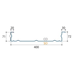 Couverture double peau H nerv 72mm x L400mm 15µ