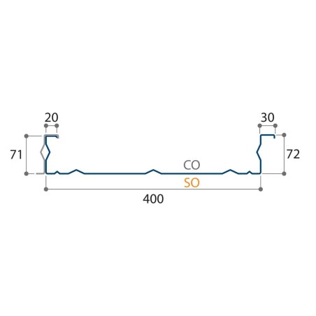 Couverture double peau H nerv 72mm x L400mm 15µ