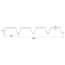 Support d'étanchéité Tôle sèche Perfo Interieurcoating Hnerv 73mm x L780mm 15µ