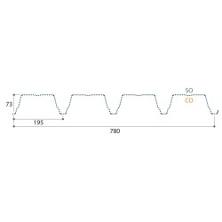 Support d'étanchéité Tôle sèche Galva Hnerv 73mm x L780mm - 195mm