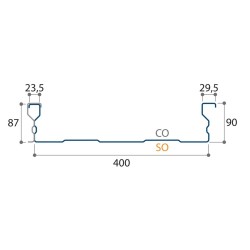 Couverture double peau H nerv 90mm x L400mm -15µ